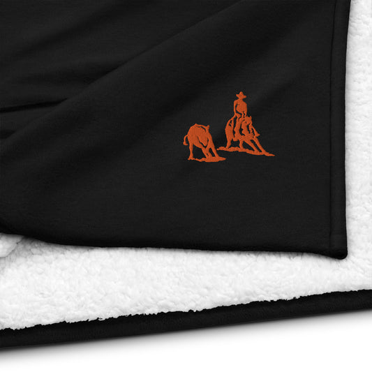 Premium sherpa blanket - Cutting horse